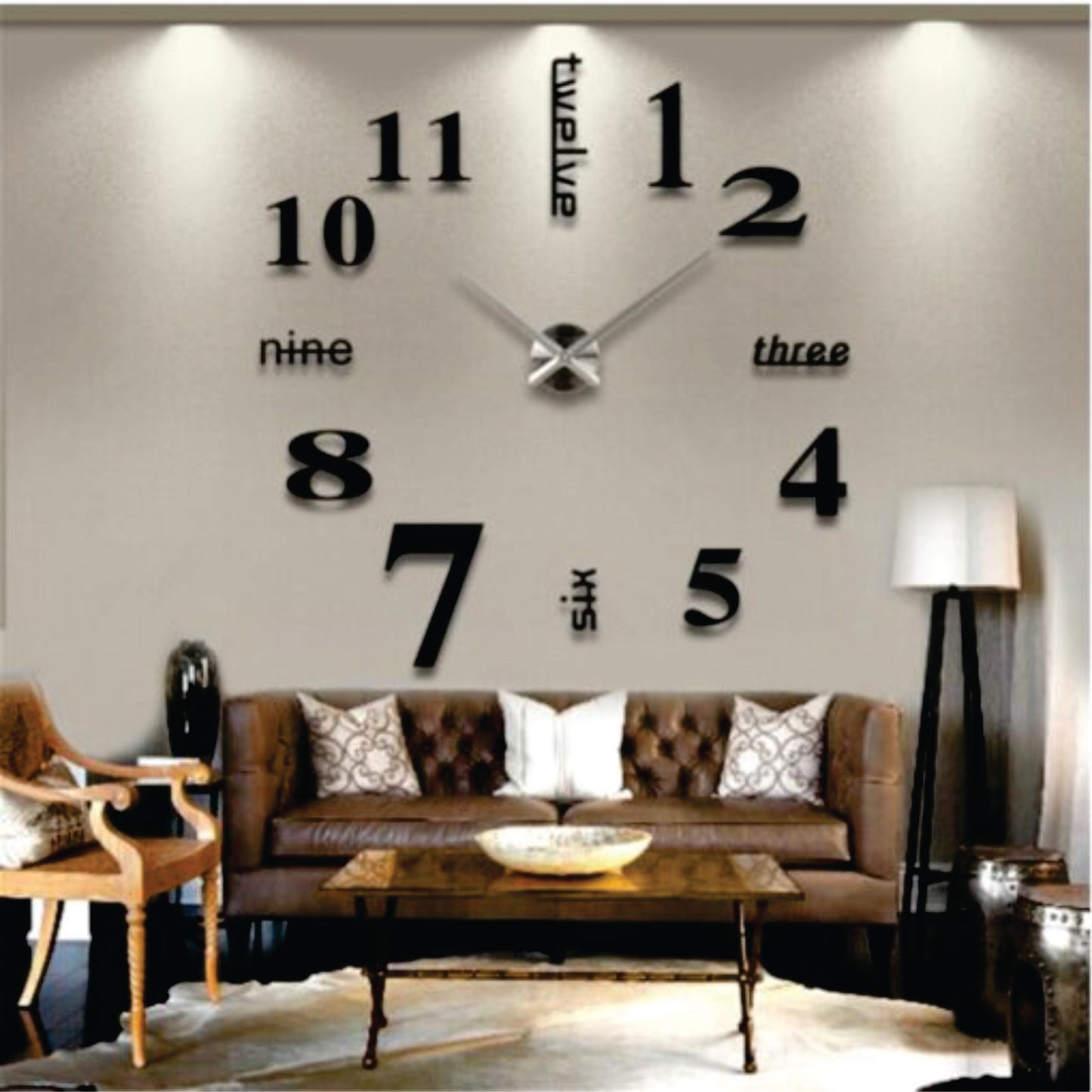 Digit Number Wooden Wall DIY Clock (DN1) pepsi colour