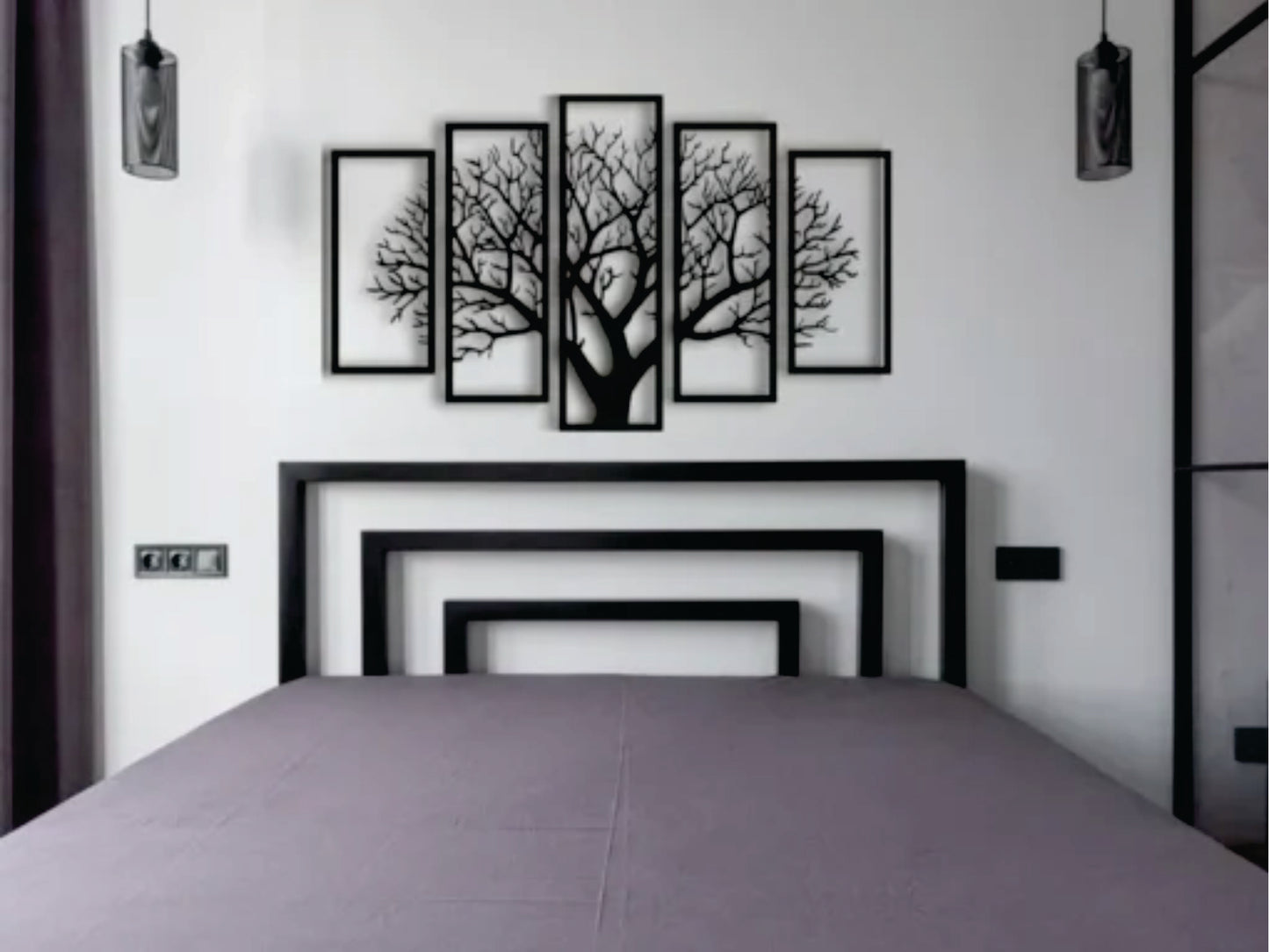 Evento Wooden Wall Art 5 frame Tree Panels Frame Wall Decor (EWW)