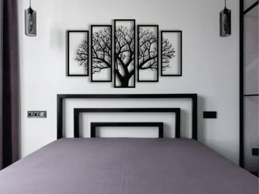 Evento Wooden Wall Art 5 frame Tree Panels Frame Wall Decor (EWW)