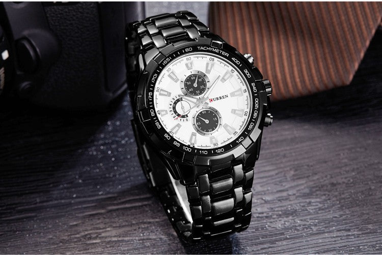 "Men's Watch Business Steel Belt Quartz Watch"